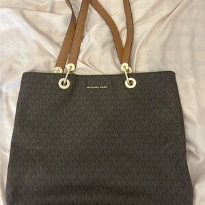 Michael Kors Dark Brown and Tan Tote